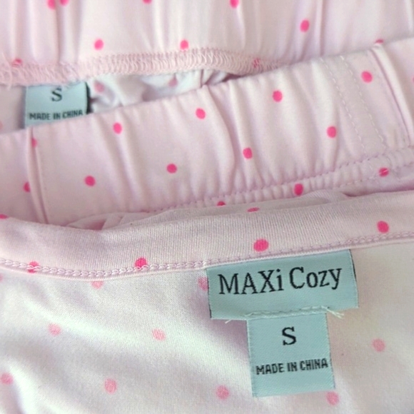 Maxi Cozy Soft Long sleeve/Long pants Pink Polka Dot Pajamas - Picture 4 of 4